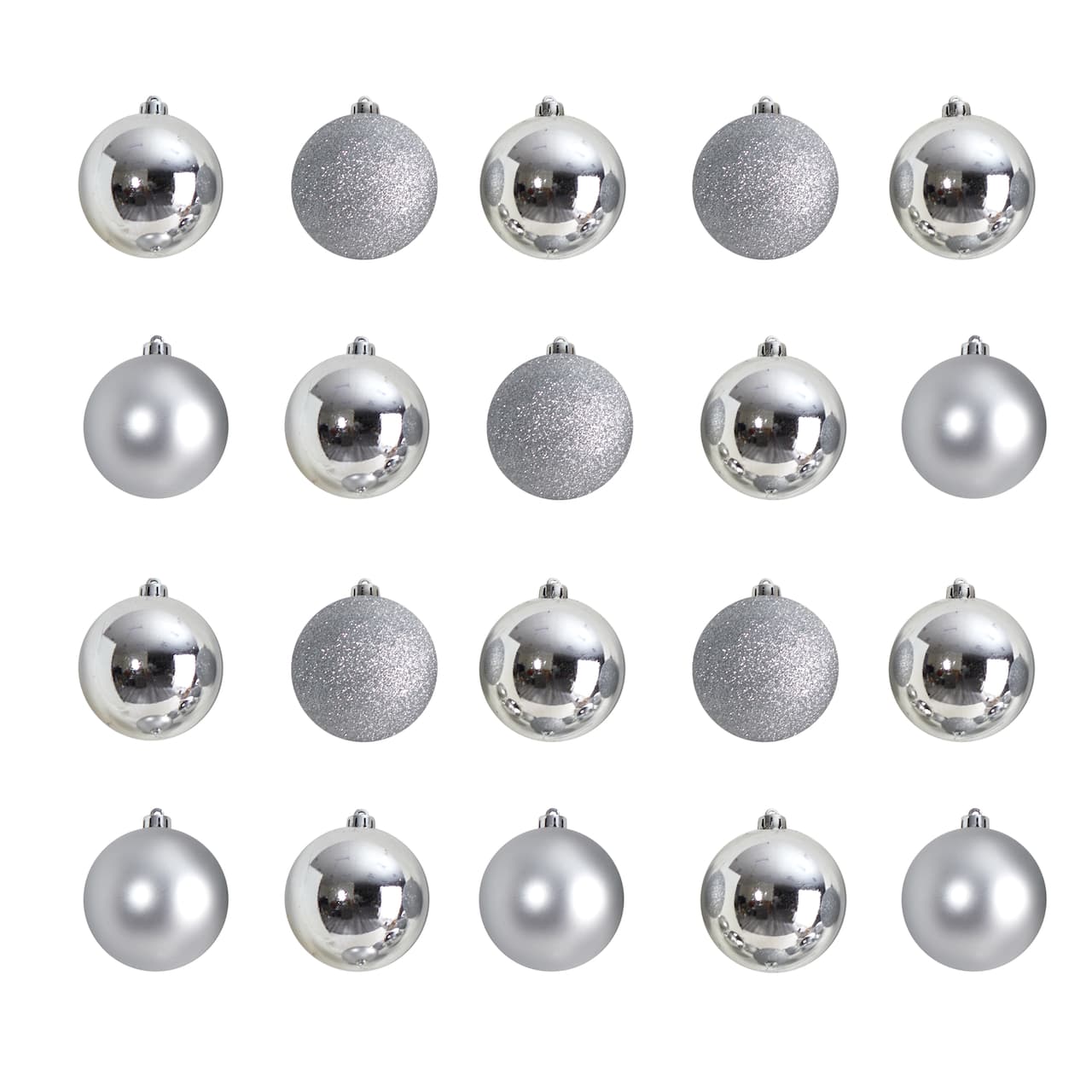 20ct. 3" Silver Shatterproof Christmas Ornaments